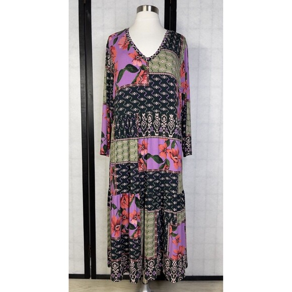 Johnny WasPatchwork Maxi Dress. Size: L